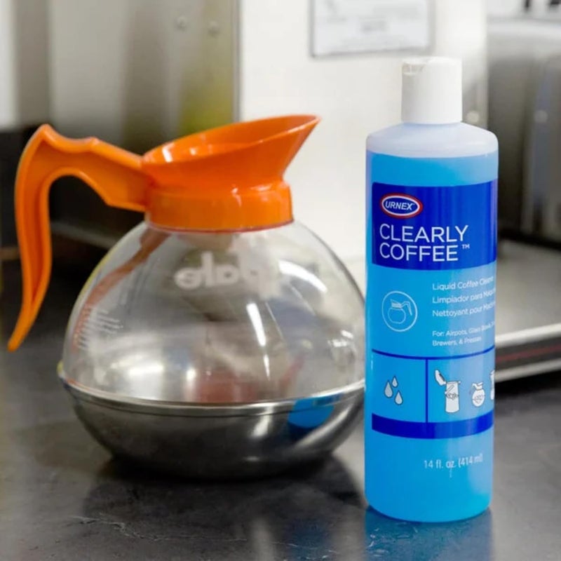 Urnex Clearly Coffee Pot Cleaner - 14oz Liquid Coffee Cleaner for Airpots and Brewers - Image 4
